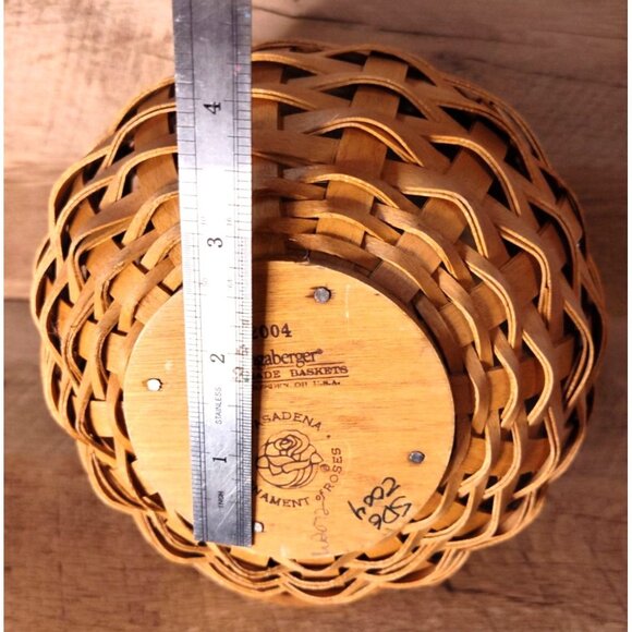 Longaberger Vintage Handwoven Basket - Festival Of Roses Edition With Handle - Picture 10 of 11